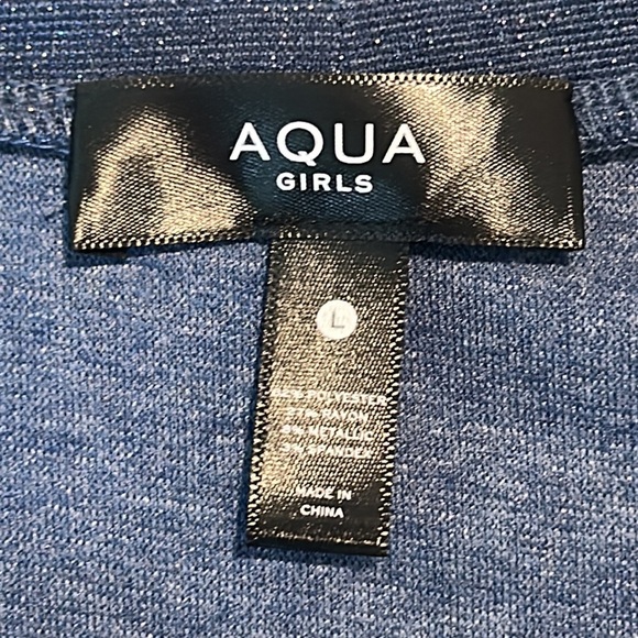 Aqua Girls Sparkly Blue Long Sleeve Size Large - Picture 3 of 3
